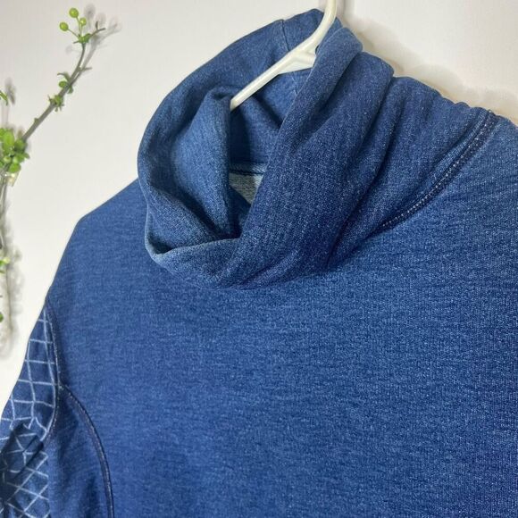 Burton Denim Blue Jasper Sweater Cowl Neck Pullover Sweatshirt Tunic - Picture 3 of 11